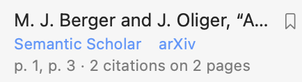 A reference entry with Semantic Scholar and arXiv links and a count of citations.